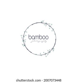 Vector floral logo template in elegant and minimal style on white background illustration