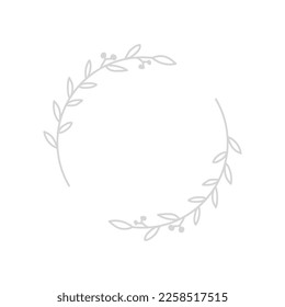 Vector floral logo template in elegant style on white background illustration. Circle frames logos. For badges, labels, logotypes and branding business identity.