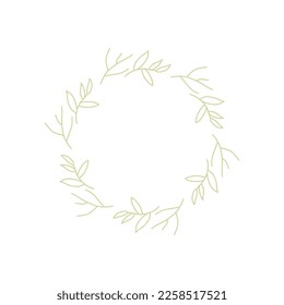 Vector floral logo template in elegant style on white background illustration. Circle frames logos. For badges, labels, logotypes and branding business identity.