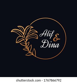 Vector de la plantilla de logotipo floral o boda
