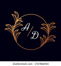 Vector de la plantilla de logotipo floral o boda