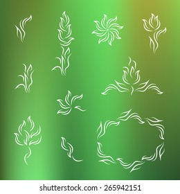 Vector floral logos set