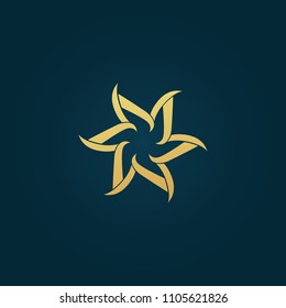 Vector floral luxury logo design. Round gold ornate frame. Vintage premium design vector element. Emblem luxury beauty spa, cosmetics, hotel, restaurant. Wedding elegant, frame.