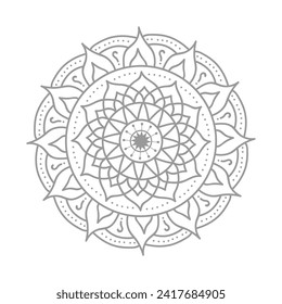 Vector floral mandala design black and white background