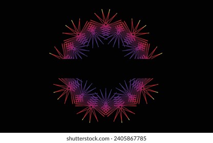Vector Floral Mandala Frame Border Oriental Stock Vector