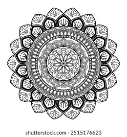 Mandala floral vetorial, ornamento redondo Padrão,