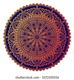 Vector floral mandala with tulip