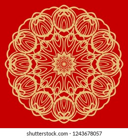 Vector Floral mandala. Vintage decorative elements. Vector illustration