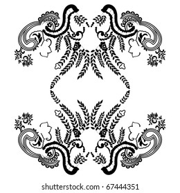 vector floral material on white background.