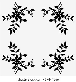 vector floral material on white background.