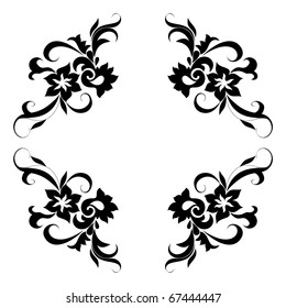 vector floral material on white background.