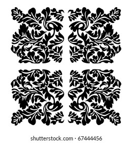 vector floral material on white background.