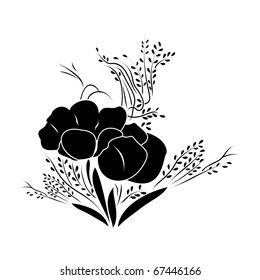 vector floral material on white background.
