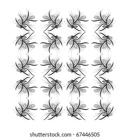 vector floral material on white background.