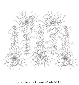 vector floral material on white background.