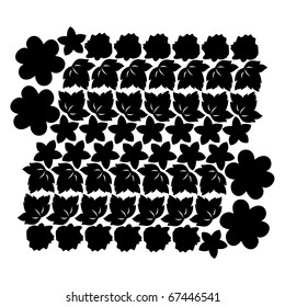 vector floral material on white background.