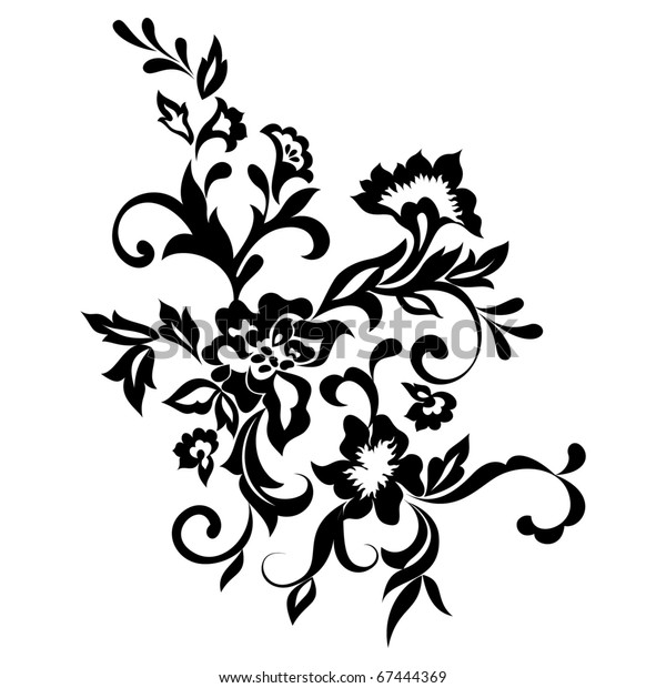 Vector Floral Material On White Background Stock Vector (Royalty Free