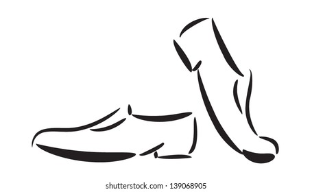 vector floral men shoes icon