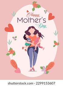 vector floral mother's day illustration