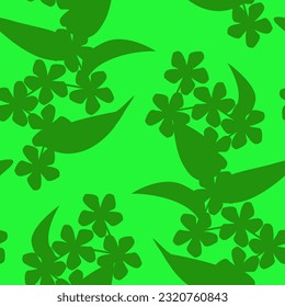 Vector - Floral motiv in silhouette,  illustration seamless pattern.