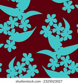 Vector - Floral motiv in silhouette,  illustration seamless pattern.