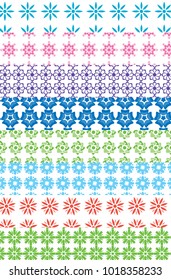 Vector floral multicolored flowers patterns.