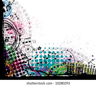 vector floral music background