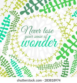 Vector floral organic card template background