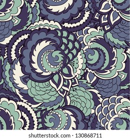 Vector floral oriental seamless pattern