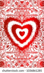 Vector floral ornament. Decorative floral background. Field flowers. Packaging design, invitation to the wedding. Greeting card for Valentine's day. Heart. Greeting card. Pattern, ornamental Vector.