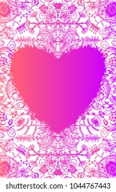 Vector floral ornament. Decorative floral background. Field flowers. Packaging design, invitation to the wedding. Greeting card for Valentine's day. Heart. Greeting card. Pattern, ornamental Vector.
