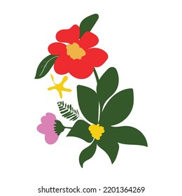 elementos de diseño de adorno floral vectorial