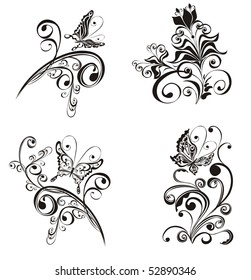 vector floral ornament, element for design