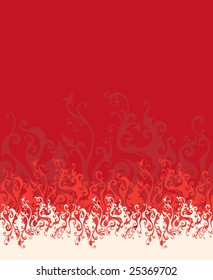 vector floral ornament In flame style (horizontal seamless)