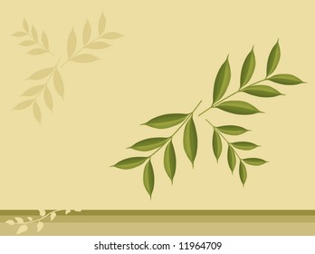 Vector Floral Ornament , foliage is gradient mesh