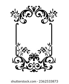 Ornamento vectorial floral en marco