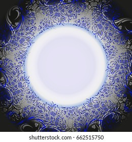 Vector floral ornament frame. The template of greeting card or invitation