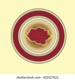 vector Floral ornament  with geometry