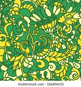vector floral ornament green leaf seamless background