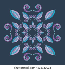 vector floral ornament painted hands