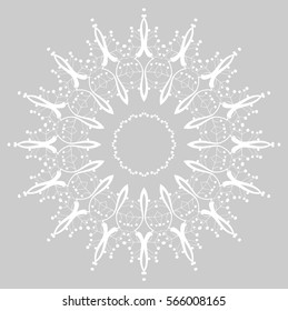 Vector floral ornament pattern, beautiful decorative flower