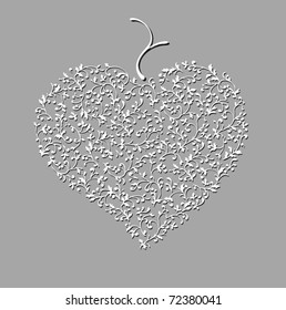 Vector floral ornament in the shape of a heart