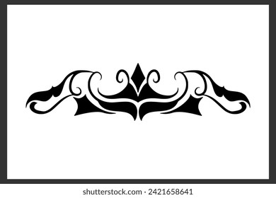 vector floral ornament or tatto black and white, for design element