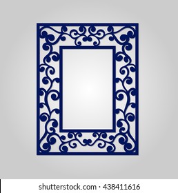 Vector floral ornamental cutout panel for laser cutting.