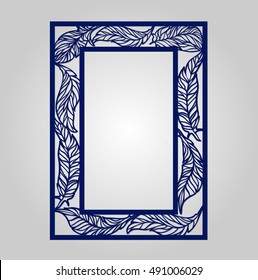 Vector floral ornamental cutout panel for laser cutting.