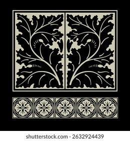 Vector floral ornamental design elements.
