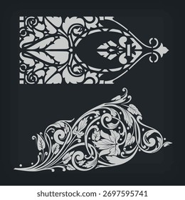 Elementos de diseño ornamentales florales de Vector.