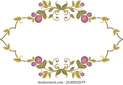 Vector floral ornamental frame, created by author, using vectors, not AI generated. Vintage oriental panel, great for wedding decorations, greeting cards, invitations, banners, vinyl and laser ready. 