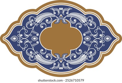 Vector floral ornamental frame, vintage oriental panel with leaves, curls and doodles, great for wedding decorations, greeting cards, invitations, banners, vinyl and laser ready. Place for your text.