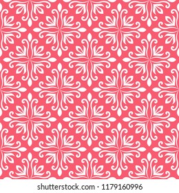 Vector Floral Ornamental Seamless Pattern. Geometric Flower Stylish Texture. Abstract Retro Tile Texture.